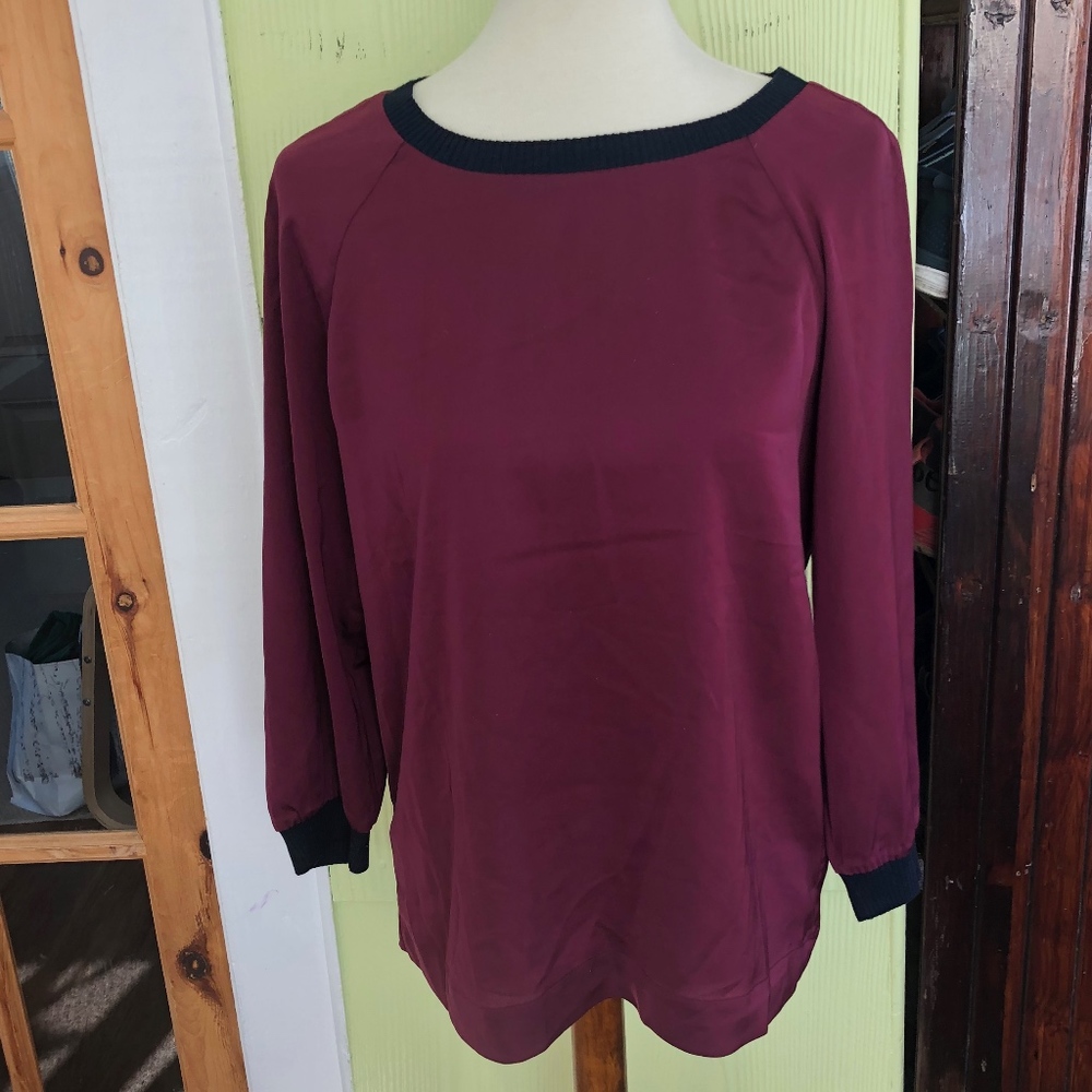 Maroon j crew blouse,‎ worn only a few times